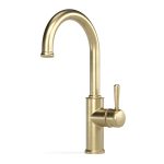 Cascade Basin Mixer Curve 160 in Raw Brushed Brass