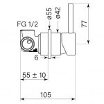 Pegasi Wall Mixer 55 dimensions image