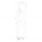 Pegasi Floor Bath Mixer Curve dimensions image