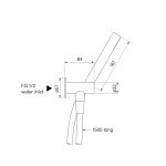 Pegasi Hand Shower on Adjustable Hook, Micro dimensions image