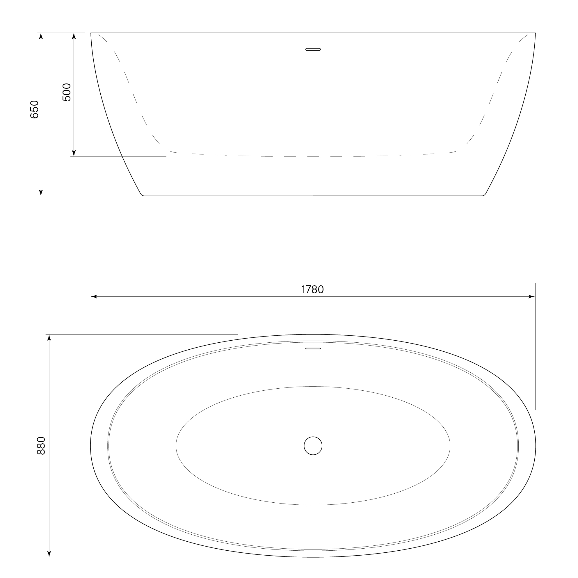 Silkstone Calais Bath dimensions image