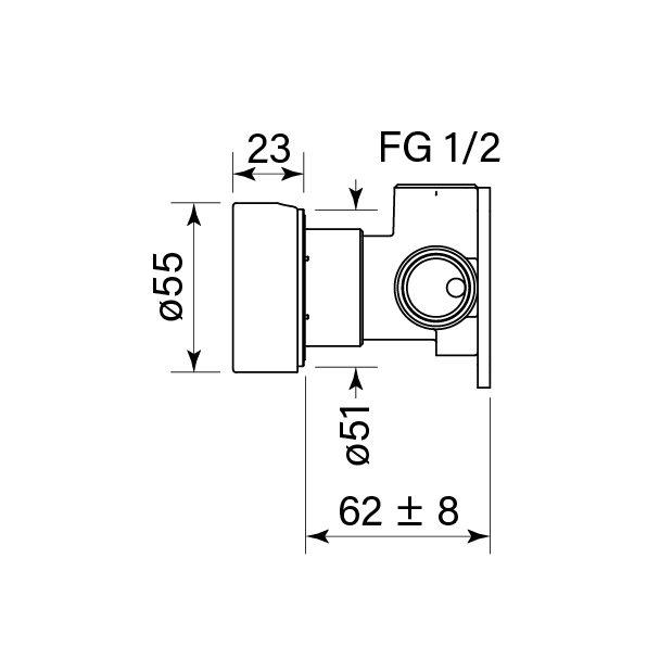 Zero Progresiv Smooth Wall Mixer dimensions image