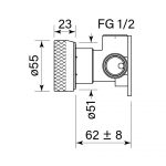 Zero Progresiv Knurl Wall Mixer dimensions image