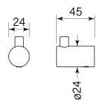 Pegasi NF Robe Hook dimensions image
