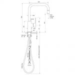 Zeos Sink Mixer Square, Pull Out dimensions image