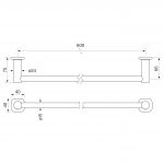 Zeos Towel Rail Single 900 dimensions image