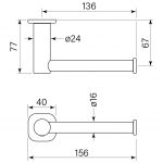 Zeos Toilet Roll Holder dimensions image