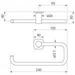 Zeos Guest Towel Holder dimensions image