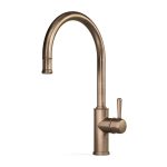 Cascade Sink Mixer Curve Pull Out in Antique Brass Light