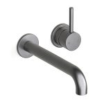 Pegasi M Basin Mixer Set 200 in Brushed Graphite