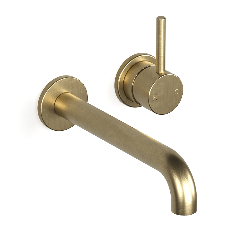Pegasi M Basin Mixer Set 200 in Raw Brushed Brass