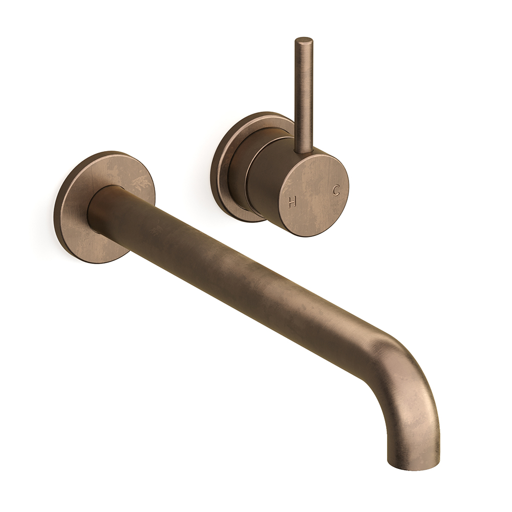 Pegasi M Basin Mixer Set 250 in Antique Brass Light