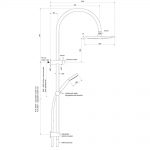 Pegasi Dual Shower 900 crv 90rnd, 250 dimensions image