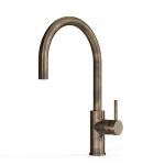 Pegasi M Sink Mixer Curve Pull Out in Antique Brass Light