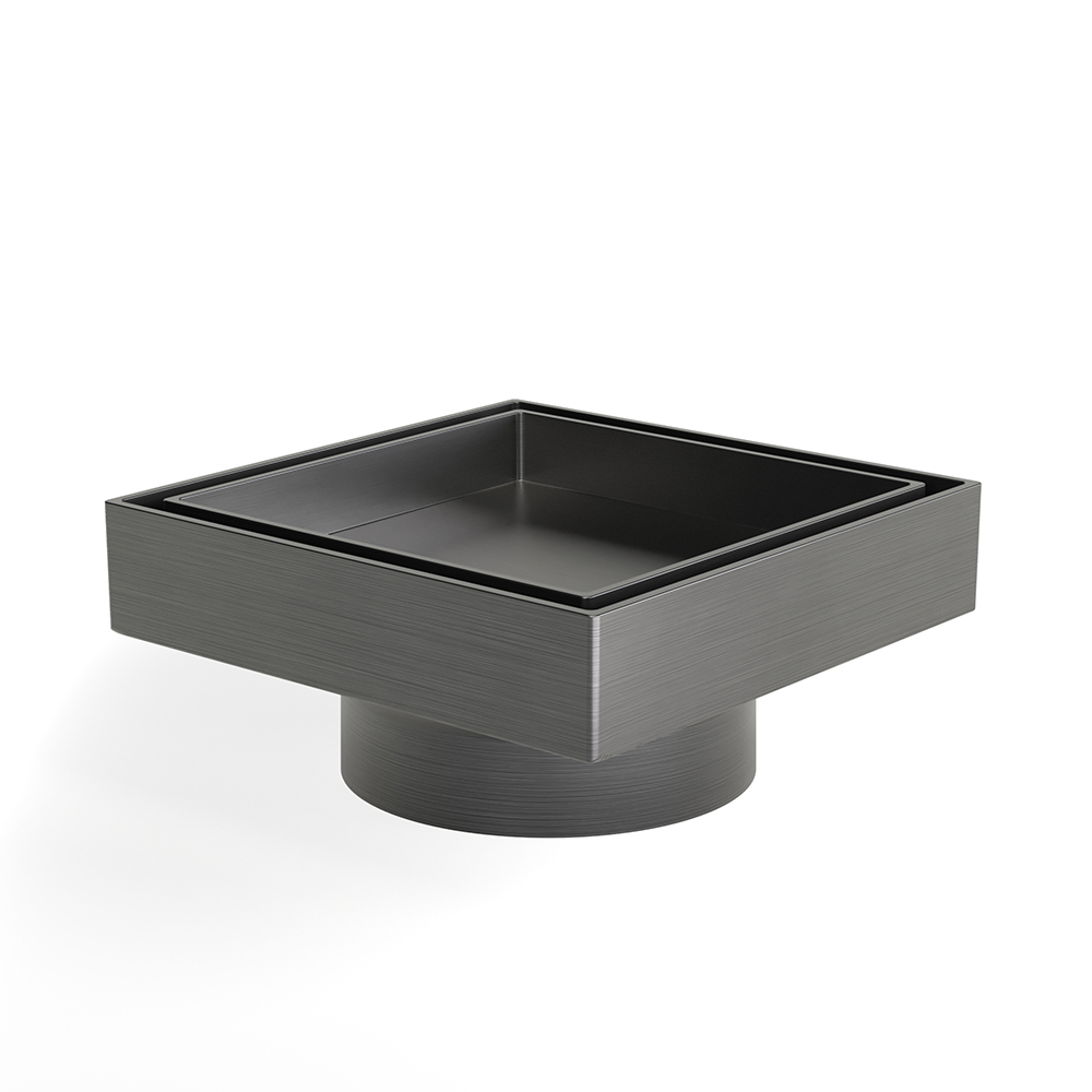 Tile in Floor Waste 115sq x 100 in Brushed Graphite