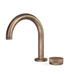 Zero Progresiv Fluted Basin Mixer Curve in Antique Brass Light