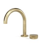 Zero Progresiv Fluted Basin Mixer Curve in Raw Brushed Brass