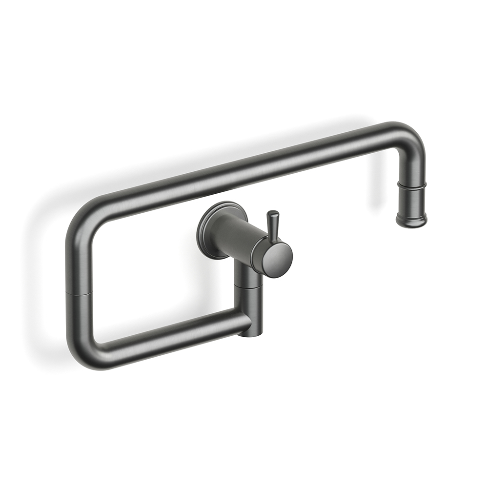 Cascade Pot Filler Wall in Brushed Graphite