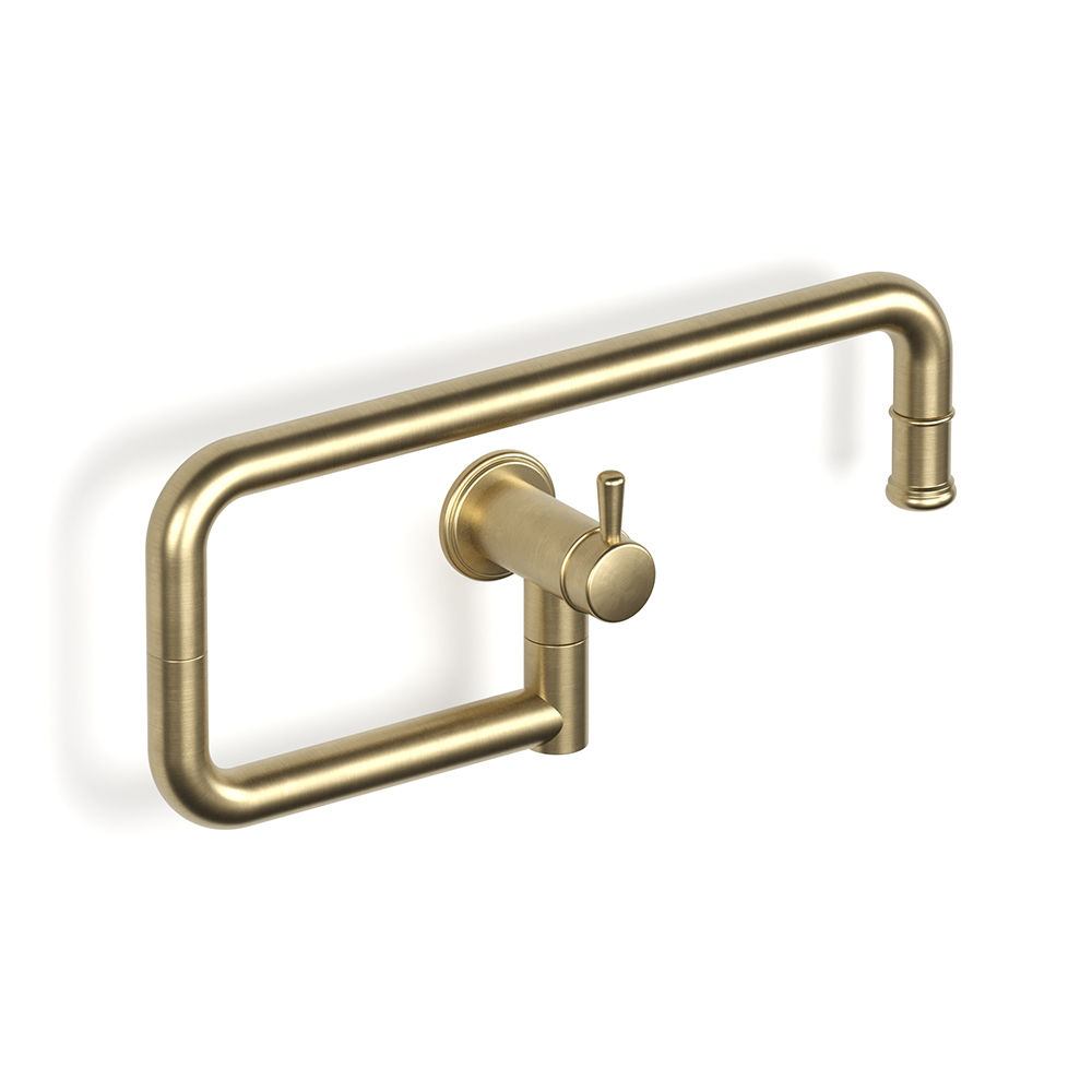 Cascade Pot Filler Wall in Raw Brushed Brass
