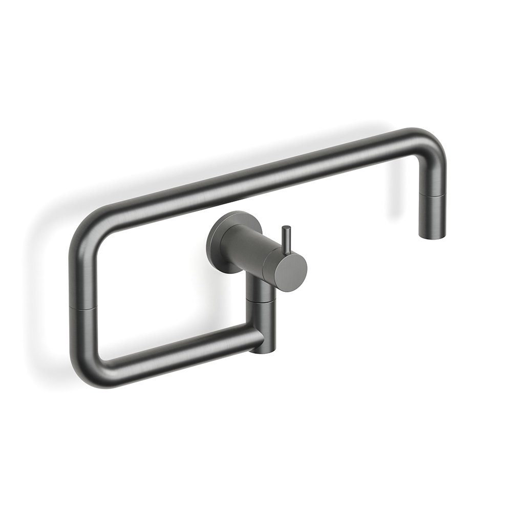 Pegasi Pot Filler Wall in Brushed Graphite