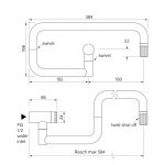 Zero Progresiv Fluted Pot Filler Wall dimensions image