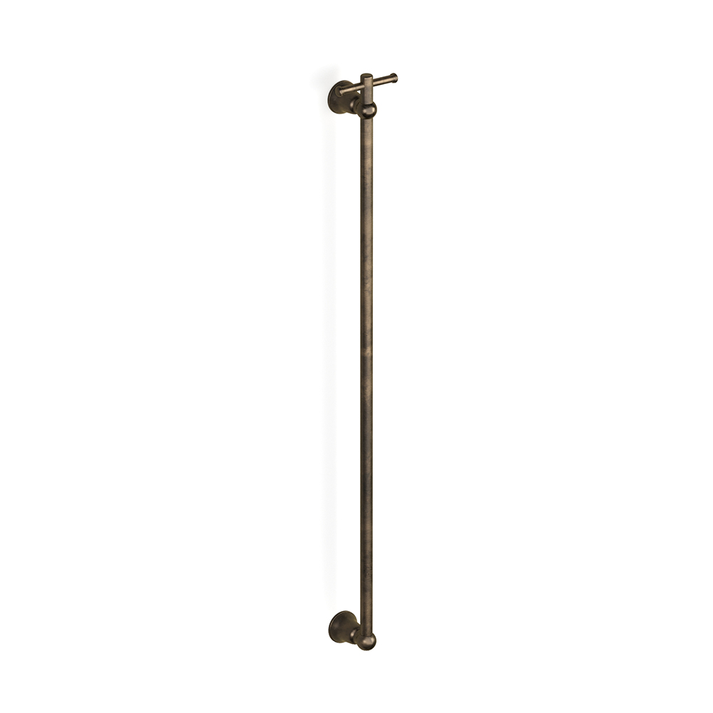 Cascade Vertical Heated Towel Rail w TBar in Antique Brass Light