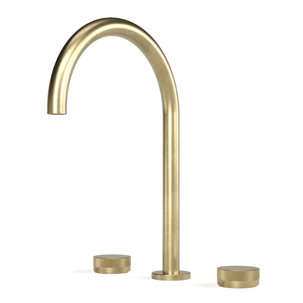 Zero Fluted Sink Set in Raw Brushed Brass